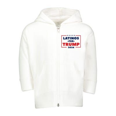 Latinos For Trump 2024 Toddler Zip Fleece Hoodie