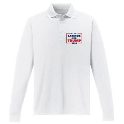 Latinos For Trump 2024 Performance Long Sleeve Polo