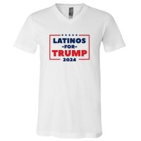 Latinos For Trump 2024 V-Neck T-Shirt