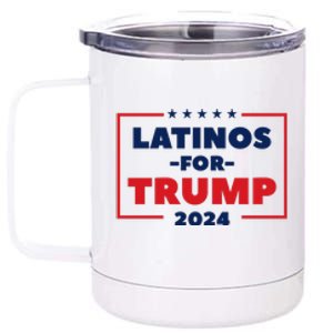 Latinos For Trump 2024 12 oz Stainless Steel Tumbler Cup