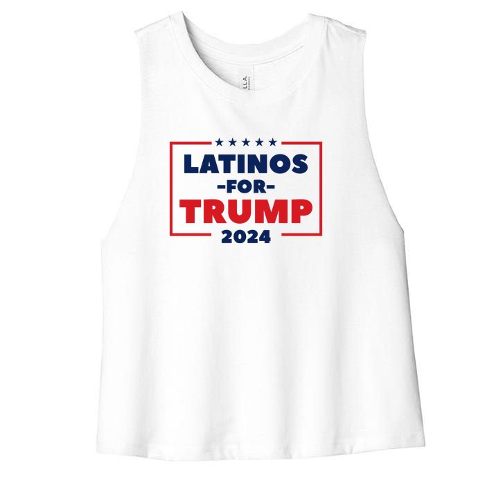 Latinos For Trump 2024 Women's Racerback Cropped Tank