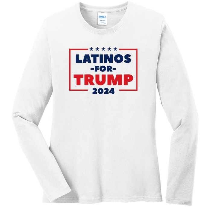 Latinos For Trump 2024 Ladies Long Sleeve Shirt