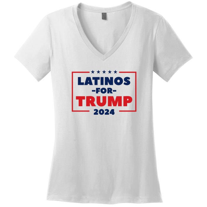 Latinos For Trump 2024 Women's V-Neck T-Shirt