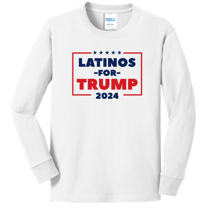 Latinos For Trump 2024 Kids Long Sleeve Shirt