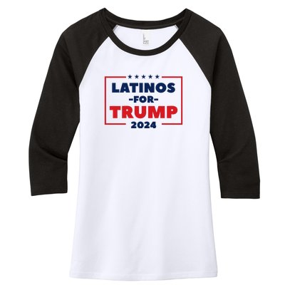 Latinos For Trump 2024 Women's Tri-Blend 3/4-Sleeve Raglan Shirt