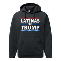 Latinas For Trump 2024 Election Vote Latina Republican Performance Fleece Hoodie