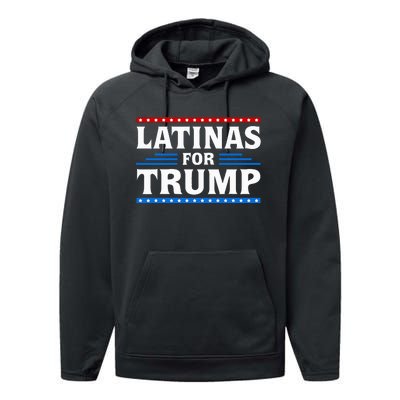 Latinas For Trump 2024 Election Vote Latina Republican Performance Fleece Hoodie