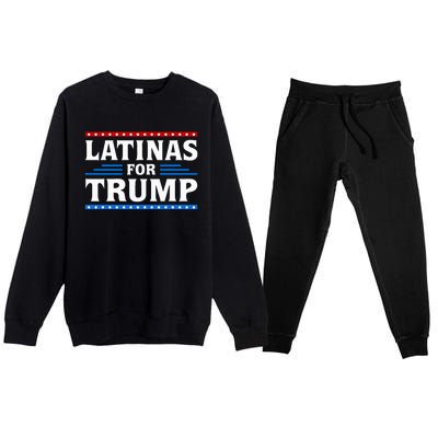 Latinas For Trump 2024 Election Vote Latina Republican Premium Crewneck Sweatsuit Set