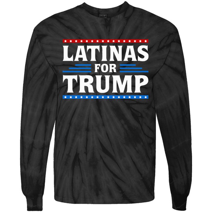 Latinas For Trump 2024 Election Vote Latina Republican Tie-Dye Long Sleeve Shirt