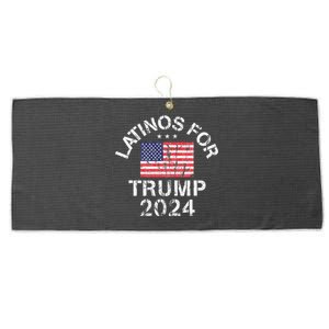 Latinos For Trump 2024 Large Microfiber Waffle Golf Towel