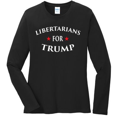 Libertarians For Trump Party Independent Red Wave Ladies Long Sleeve Shirt