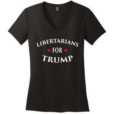 Libertarians For Trump Party Independent Red Wave Women's V-Neck T-Shirt