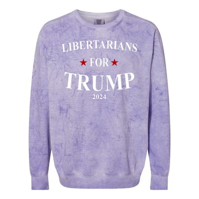 Libertarians For Trump 2024 Colorblast Crewneck Sweatshirt