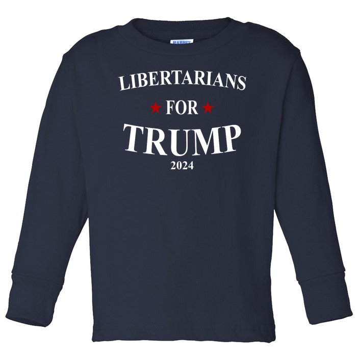 Libertarians For Trump 2024 Toddler Long Sleeve Shirt