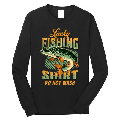 Lucky Fishing Tee Do Not Wash Vintage Fishing Lover Long Sleeve Shirt