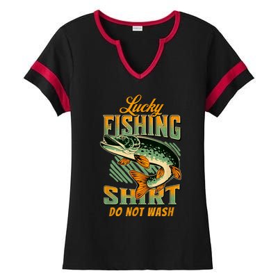 Lucky Fishing Tee Do Not Wash Vintage Fishing Lover Ladies Halftime Notch Neck Tee