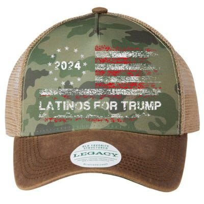 Latinos For Trump 2024 Legacy Tie Dye Trucker Hat