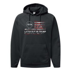 Latinos For Trump 2024 Performance Fleece Hoodie