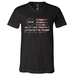 Latinos For Trump 2024 V-Neck T-Shirt