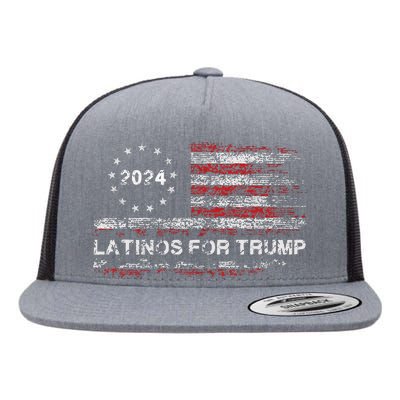 Latinos For Trump 2024 Flat Bill Trucker Hat