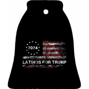 Latinos For Trump 2024 Ceramic Bell Ornament