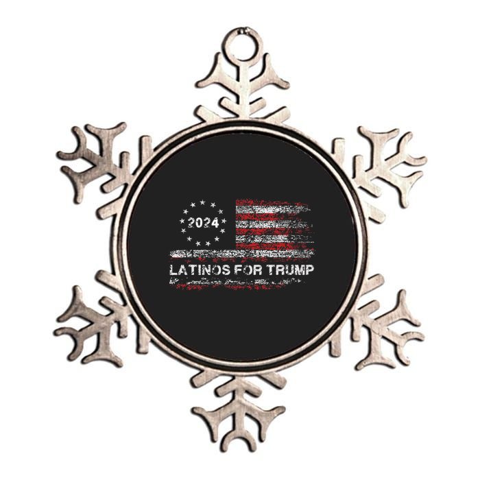 Latinos For Trump 2024 Metallic Star Ornament