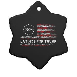 Latinos For Trump 2024 Ceramic Star Ornament