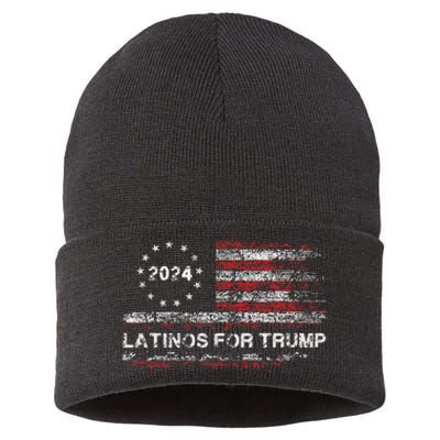 Latinos For Trump 2024 Sustainable Knit Beanie