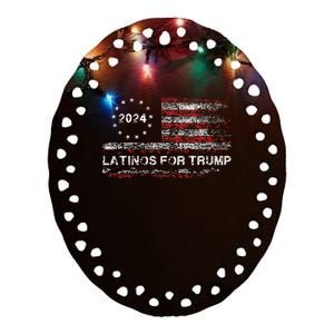 Latinos For Trump 2024 Ceramic Oval Ornament