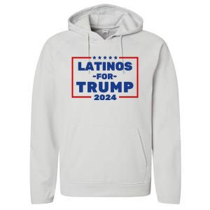 Latinos For Trump 2024 Performance Fleece Hoodie