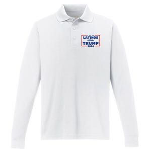 Latinos For Trump 2024 Performance Long Sleeve Polo