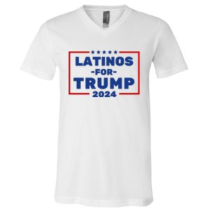 Latinos For Trump 2024 V-Neck T-Shirt