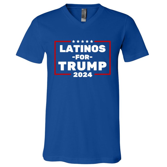 Latinos For Trump 2024 V-Neck T-Shirt