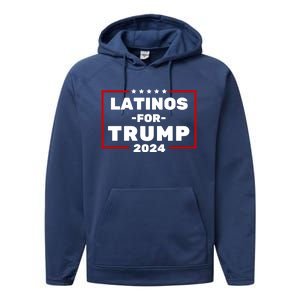 Latinos For Trump 2024 Performance Fleece Hoodie