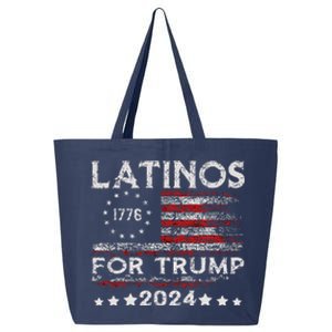 Latinos For Trump 2024 Funny Election Usa Flag 25L Jumbo Tote