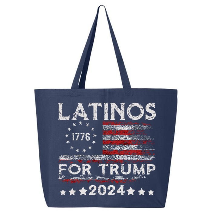 Latinos For Trump 2024 Funny Election Usa Flag 25L Jumbo Tote