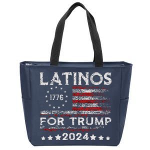 Latinos For Trump 2024 Funny Election Usa Flag Zip Tote Bag