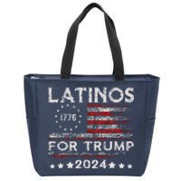 Latinos For Trump 2024 Funny Election Usa Flag Zip Tote Bag