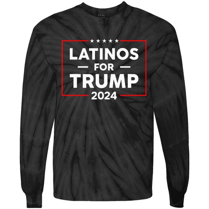 Latinos For Trump 2024 Tie-Dye Long Sleeve Shirt