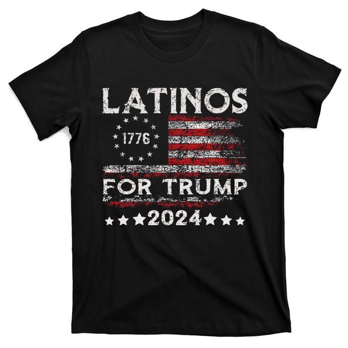 Latinos For Trump 2024 Funny Election Usa Flag T-Shirt