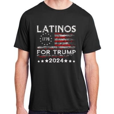 Latinos For Trump 2024 Funny Election Usa Flag Adult ChromaSoft Performance T-Shirt