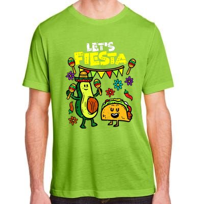 Lets Fiesta Taco Avocado Funny Cinco De Mayo Mexican Party Adult ChromaSoft Performance T-Shirt