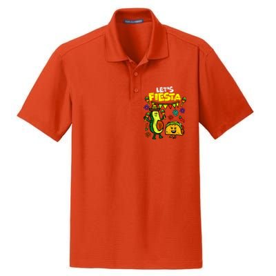 Lets Fiesta Taco Avocado Funny Cinco De Mayo Mexican Party Dry Zone Grid Polo