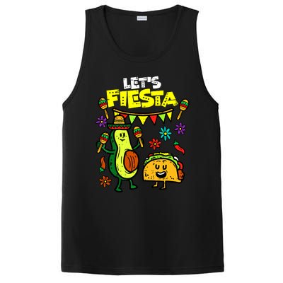 Lets Fiesta Taco Avocado Funny Cinco De Mayo Mexican Party PosiCharge Competitor Tank