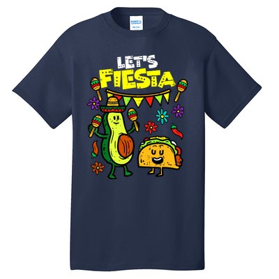 Lets Fiesta Taco Avocado Funny Cinco De Mayo Mexican Party Tall T-Shirt