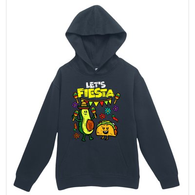 Lets Fiesta Taco Avocado Funny Cinco De Mayo Mexican Party Urban Pullover Hoodie