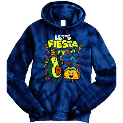 Lets Fiesta Taco Avocado Funny Cinco De Mayo Mexican Party Tie Dye Hoodie