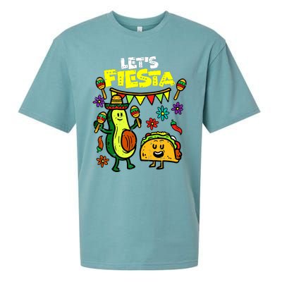 Lets Fiesta Taco Avocado Funny Cinco De Mayo Mexican Party Sueded Cloud Jersey T-Shirt