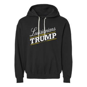 Louisiana For Trump 2024 Second President Election Garment-Dyed Fleece Hoodie