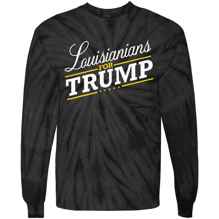 Louisiana For Trump 2024 Second President Election Tie-Dye Long Sleeve Shirt